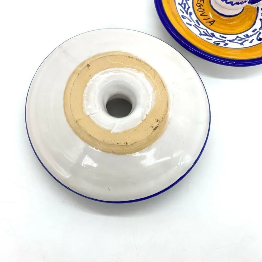 Fiesta Yellow Spanish Finger Loop Candlestick Holders
